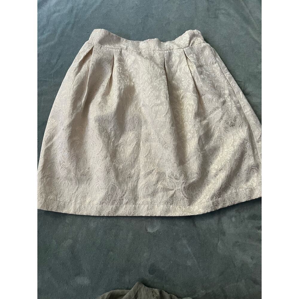 Penny Candy Ivory and Gold Pleated Skirt